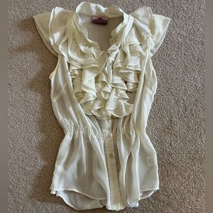 White blouse with ruffles